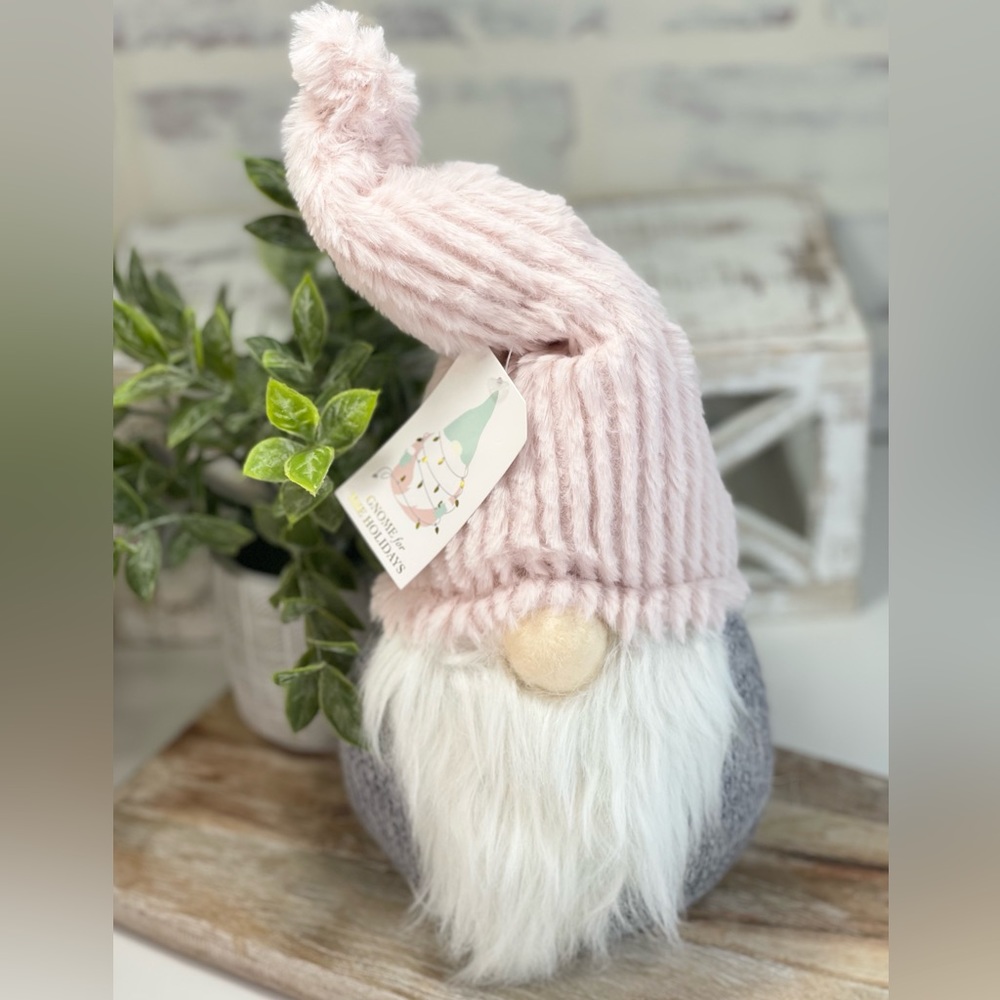 Spring Gnome Pink Faux Fur Bendable Hat